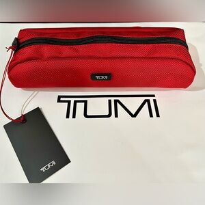 NWT Tumi Travel Accessory Zipper Cord Pouch in Red